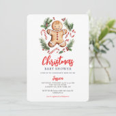 Kerst gingerbreadkoekjes babyshower kaart (Staand voorkant)
