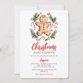 Kerst gingerbreadkoekjes babyshower kaart (Voorkant)