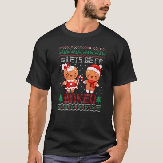Kerst Gingerbrood Cookie Squad Laten we kerstmis h T-shirt (Voorkant)