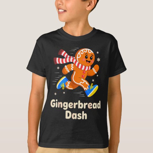 Kerst gingerbrood dash hardlopen loper Xmas Mar T-shirt (Voorkant)