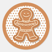 Kerst gingerkoek koekjes ronde sticker (Voorkant)