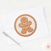Kerst gingerkoek koekjes ronde sticker (Envelop)