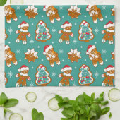 Kerst gingerkoek koekjes theedoek (Gevouwen)