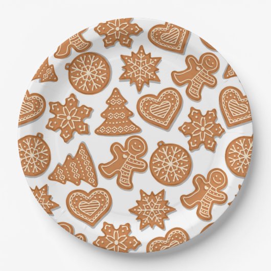 Kerst gingerkoekjes papieren bordje (Voorkant)
