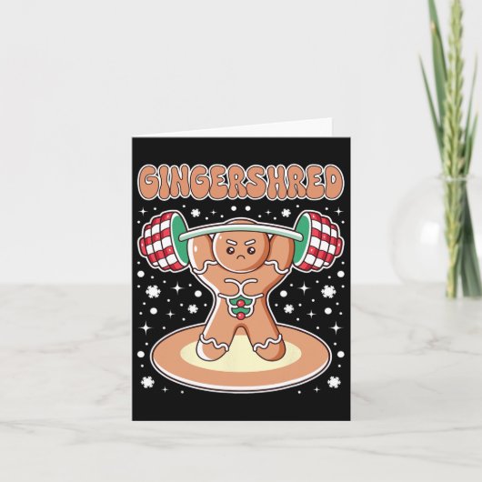 Kerst Gingershred Funny Gingerbread Man Gym Bo Kaart (Voorkant)