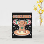 Kerst Gingershred Funny Gingerbread Man Gym Bo Kaart (Gele Bloem)