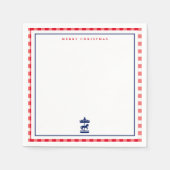 Kerst Gingham chic notitiekaart Servet (Voorkant)