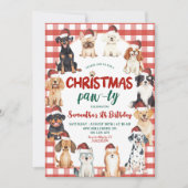 Kerst Gingham Hond Feestje Dierenliefhebber Verjaa Kaart (Voorkant)