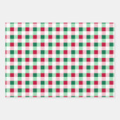 Kerst Gingham - Rood, groen en wit Inpakpapier Vel (Voorkant 2)