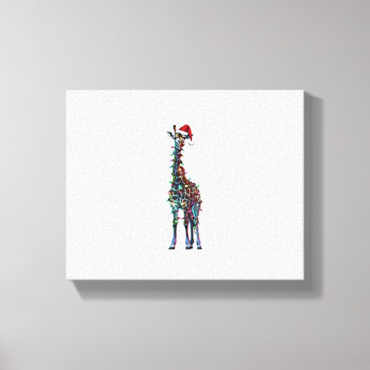 Kerst Giraffe  _1 Canvas Afdruk (Voorkant)