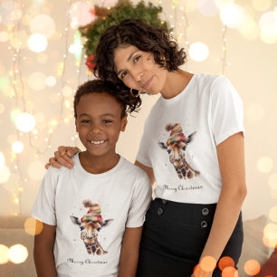 Kerst Giraffe, aanpasbaar T-shirt