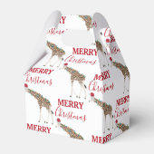 Kerst Giraffe Funny Animal met Santa Hat Bedankdoosjes (Achterkant)