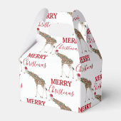 Kerst Giraffe Funny Animal met Santa Hat Bedankdoosjes (Voorkant Zijde)