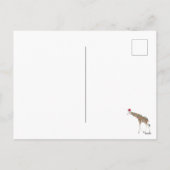 Kerst Giraffe Funny Animal met Santa Hat Kaart (Achterkant)