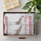 Kerst Giraffe Funny Animal met Santa Hat Tissuepapier (Geschenk)