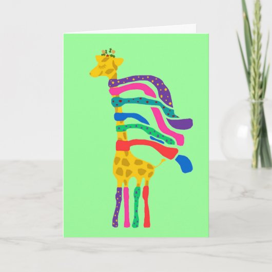 Kerst Giraffe kaart (Voorkant)