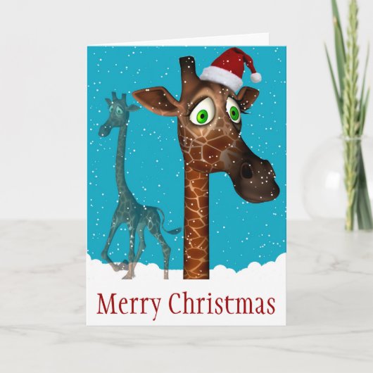 Kerst Giraffe Kaart (Voorkant)