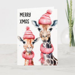 Kerst Giraffe Kerst Kaart