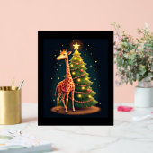 Kerst Giraffe Officiële Boomtopper Funny Tall Acryl Bord (Huwelijk)