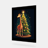 Kerst Giraffe Officiële Boomtopper Funny Tall Acryl Bord (Hoek)