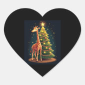 Kerst Giraffe Officiële Boomtopper Funny Tall Hart Sticker (Voorkant)