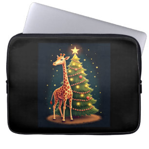 Kerst Giraffe Officiële Boomtopper Funny Tall Laptop Sleeve