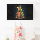 Kerst Giraffe Officiële Boomtopper Funny Tall Spandoek (Insitu)