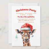 Kerst Giraffe Waterverf Kaart (Voorkant)