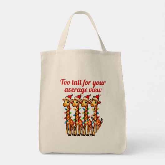 Kerst Giraffes met Santa Hats en Lights Tote Bag (Achterkant)