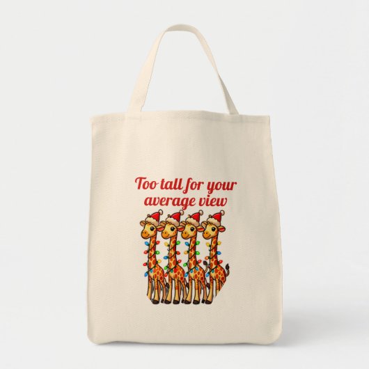 Kerst Giraffes met Santa Hats en Lights Tote Bag (Voorkant)