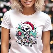 Kerst Girly Skeleton Leuke Vakantie Tri-Blend Shirt
