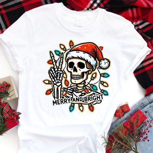 Kerst Girly Skeleton Leuke Vakantie Tri-Blend Shirt
