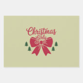 Kerst Girly Tree Bow esthetische cadeau voor haar Inpakpapier Vel (Voorkant)