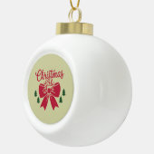 Kerst Girly Tree Bow esthetische cadeau voor haar Keramische Bal Ornament (Rechts)