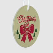 Kerst Girly Tree Bow esthetische cadeau voor haar Ornament (voorkant)
