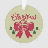 Kerst Girly Tree Bow esthetische cadeau voor haar Ornament (voorkant)