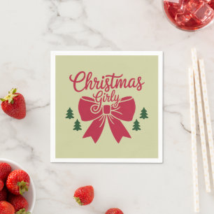 Kerst Girly Tree Bow esthetische cadeau voor haar Servet