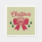 Kerst Girly Tree Bow esthetische cadeau voor haar Servet (Voorkant)