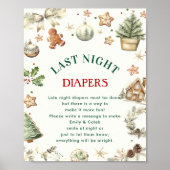 Kerst "gisteravond luiers" Baby shower spel Poster (Voorkant)