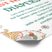 Kerst "gisteravond luiers" Baby shower spel Poster (Hoek)