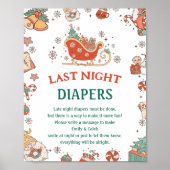 Kerst "gisteravond luiers" Baby shower spel Poster (Voorkant)