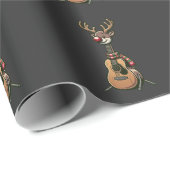 Kerst Gitaar Liefhebber Reindeer Cadeaupapier (Rol Hoek)