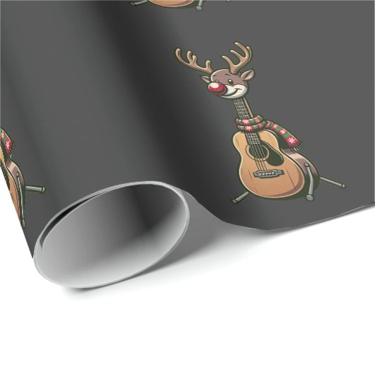 Kerst Gitaar Liefhebber Reindeer Cadeaupapier (Rol Hoek)