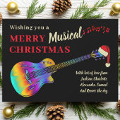 Kerst gitaar muzikant gepersonaliseerd feestdagenkaart