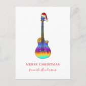 Kerst gitaar op maat feestdagenkaart (Voorkant)