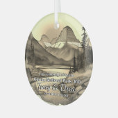 Kerst Glacier National Park Sepia EngageCouple Glas Ornament (Voorkant links)