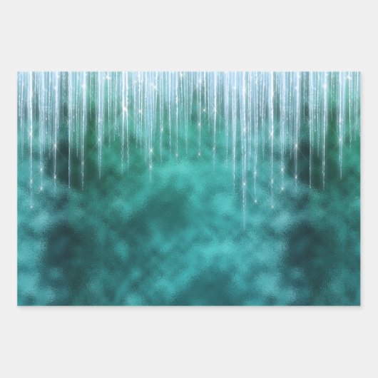 Kerst Glam Folie Metallic Glitter Icicle Inpakpapier Vel (Voorkant 3)