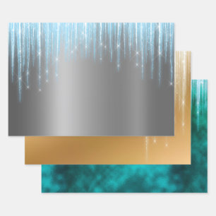 Kerst Glam Folie Metallic Glitter Icicle Inpakpapier Vel