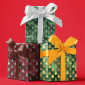 Kerst Glam Folie Metallic Glitter Trees Inpakpapier Vel