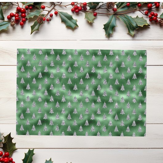 Kerst Glam glitter LookGreen Sparkle Trees Tissuepapier